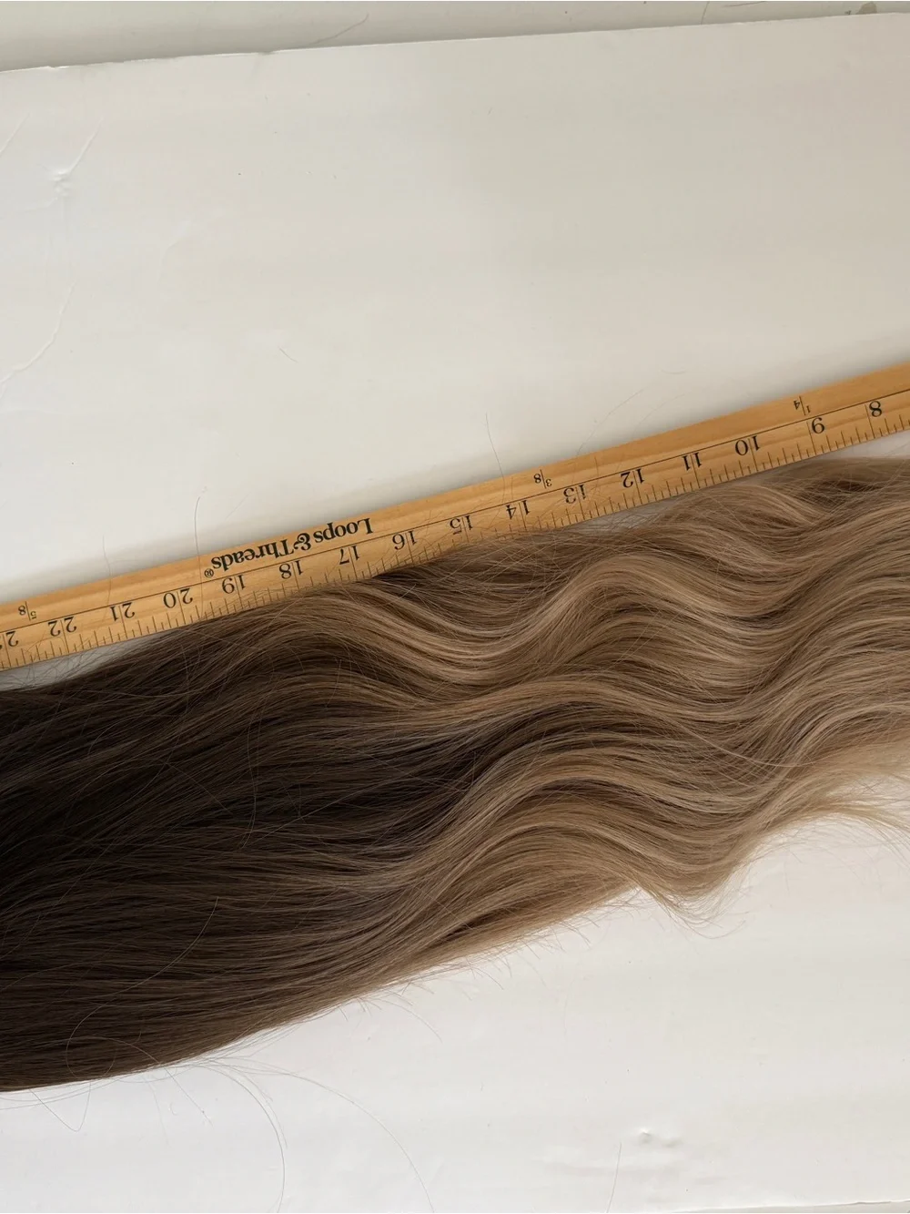 Long Wavy Ombre Synthetic Wig - Dark Brown to Blonde